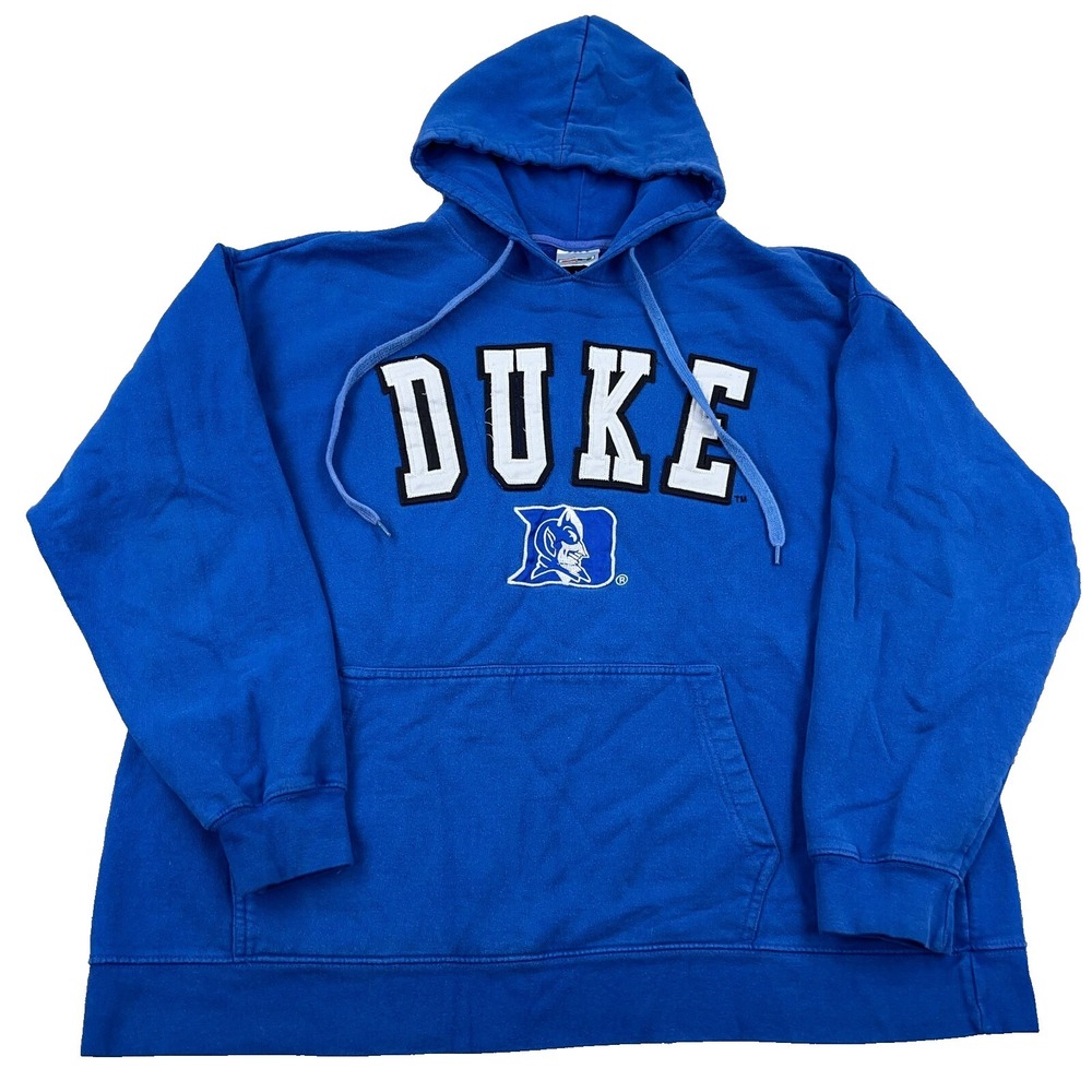 Vintage Duke Blue Devils Hoodie Mens XL Blue Y2K Sweatshirt Sweater Sewn Adult